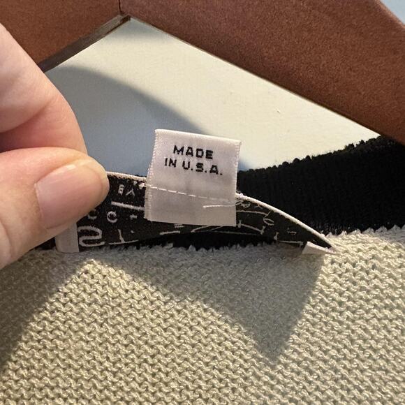 Vtg St John Cardigan 8 Green Black Pearl Trim Lady Jacket Santana Marie Gray USA - Picture 14 of 16